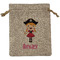 Pink Pirate Medium Burlap Gift Bag - Front (Personalized)