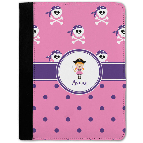 Custom Pink Pirate Notebook Padfolio - Medium w/ Name or Text