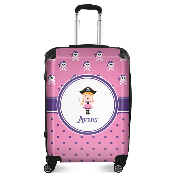 Custom Pink Pirate Suitcase - 24" Medium - Checked (Personalized)