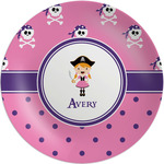 Pink Pirate Melamine Salad Plate - 8" (Personalized)