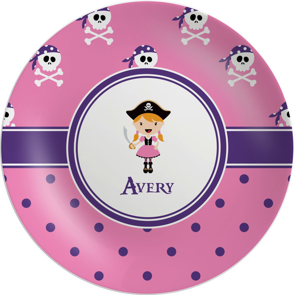 Custom Pink Pirate Melamine Salad Plate - 8" (Personalized)