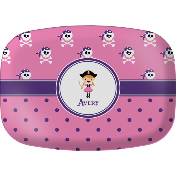 Custom Pink Pirate Melamine Platter (Personalized)