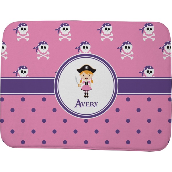 Custom Pink Pirate Memory Foam Bath Mat - 48"x36" (Personalized)
