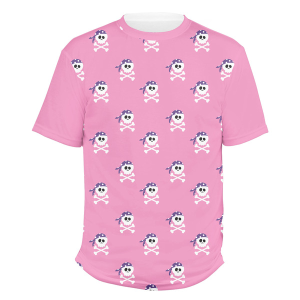 Custom Pink Pirate Men's Crew T-Shirt - Small