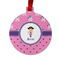Pink Pirate Metal Ball Ornament - Front