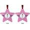 Pink Pirate Metal Star Ornament - Front and Back