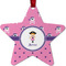 Pink Pirate Metal Star Ornament - Front
