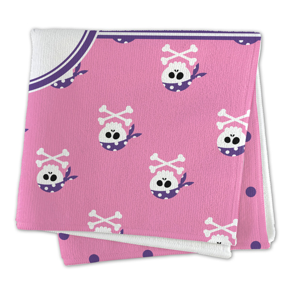 Pink Pirate Microfiber Dish Rag - FOLDED (square)