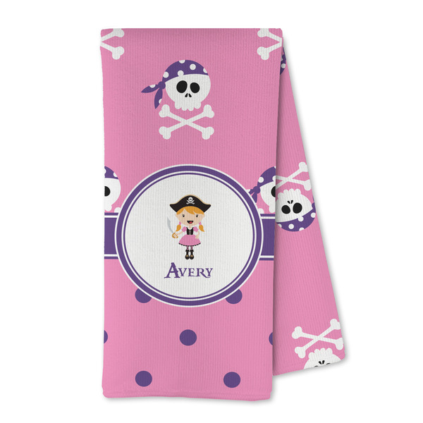 Custom Pink Pirate Kitchen Towel - Microfiber (Personalized)