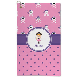 Pink Pirate Microfiber Golf Towel (Personalized)