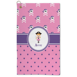 Pink Pirate Microfiber Golf Towel (Personalized)