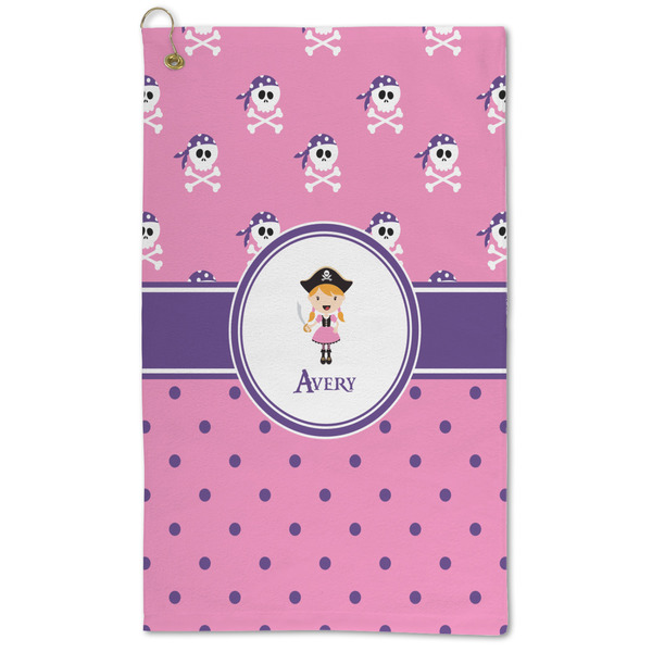 Custom Pink Pirate Microfiber Golf Towel (Personalized)