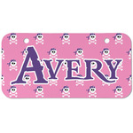 Pink Pirate Mini/Bicycle License Plate (2 Holes) (Personalized)