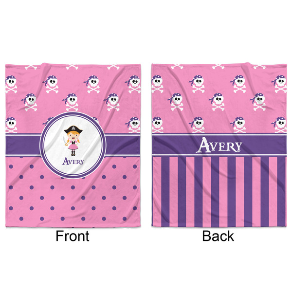 Pink Pirate Minky Blanket - 50"x60" - Double Sided - Front & Back