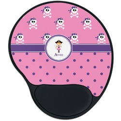 Pink Pirate Mouse Pad with Wrist Support