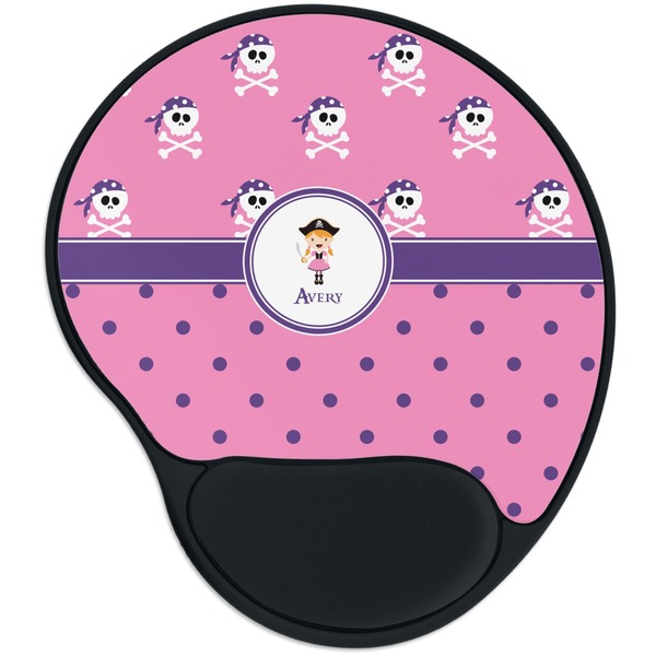 Custom Pink Pirate Mouse Pad with Wrist Support
