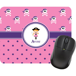 Pink Pirate Rectangular Mouse Pad (Personalized)