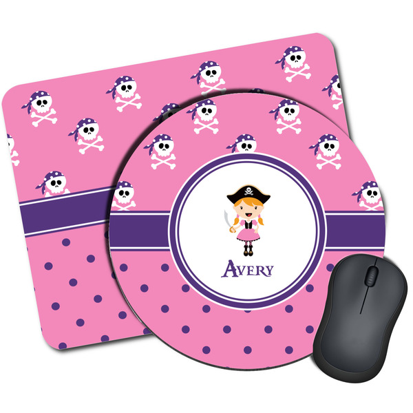 Custom Pink Pirate Mouse Pad (Personalized)