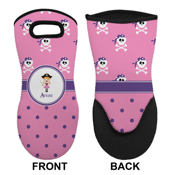 Pink Pirate Neoprene Oven Mitt (Front & Back)