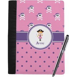 Pink Pirate Notebook Padfolio - Large w/ Name or Text