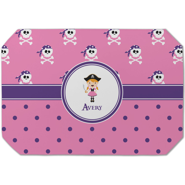 Custom Pink Pirate Dining Table Mat - Octagon (Single-Sided) w/ Name or Text