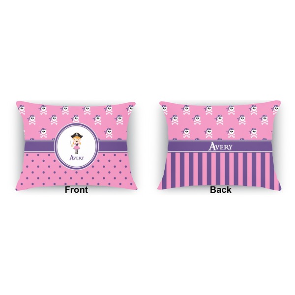 Pink Pirate  Outdoor Rectangular Throw Pillow (Front and Back)