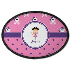 Pink Pirate Iron On Oval Patch w/ Name or Text