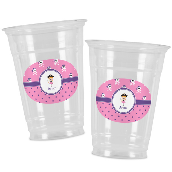 Pink Pirate Party Cups - 16oz - Alt View