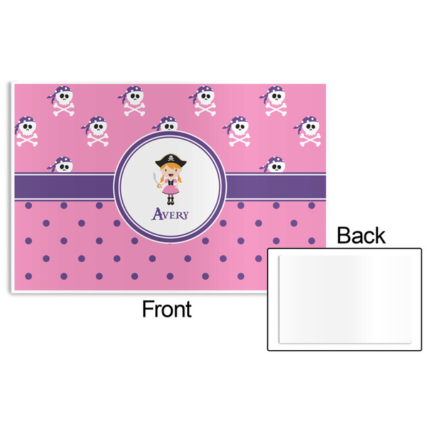 Pink Pirate Disposable Paper Placemat - Front & Back