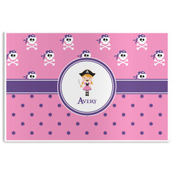Pink Pirate Disposable Paper Placemats (Personalized)
