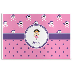 Pink Pirate Disposable Paper Placemats (Personalized)