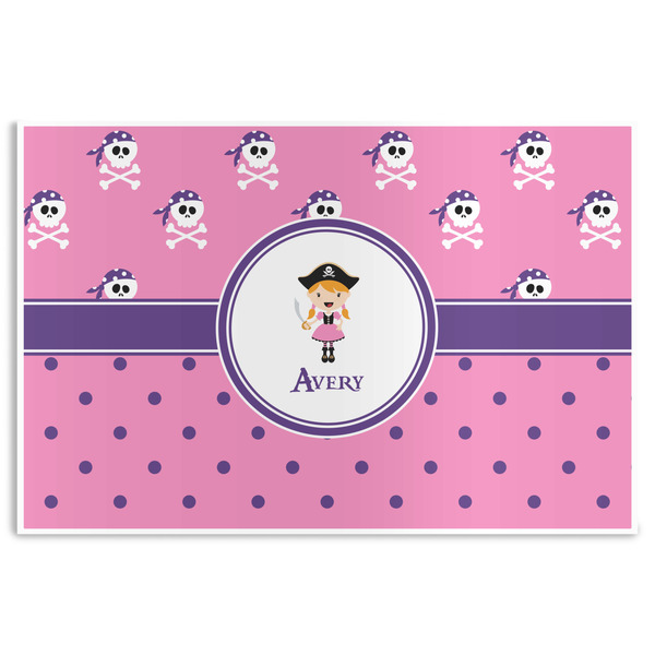 Custom Pink Pirate Disposable Paper Placemats (Personalized)