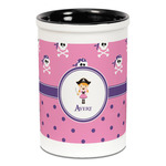 Pink Pirate Ceramic Pencil Holders - Black