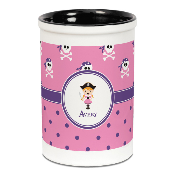 Pink Pirate Pencil Holder - Black