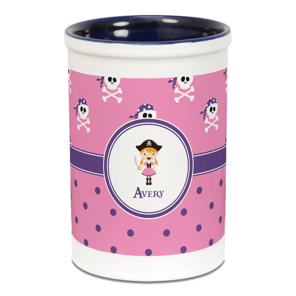 Pink Pirate Pencil Holder - Blue