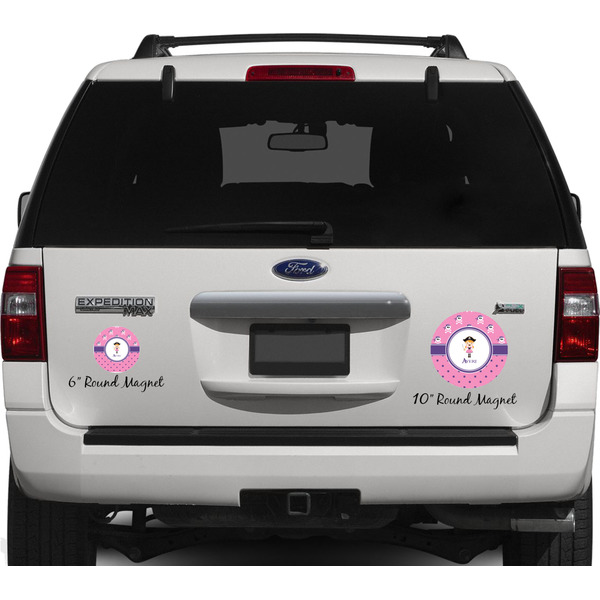 Pink Pirate Personalized Car Magnets on Ford Explorer