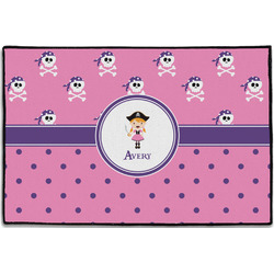 Pink Pirate Door Mat - 36"x24" (Personalized)