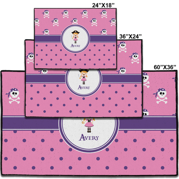 Pink Pirate Personalized Door Mat - Group Parent IMF