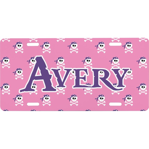 Custom Pink Pirate Front License Plate (Personalized)