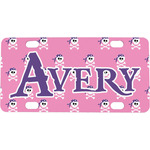 Pink Pirate Mini / Bicycle License Plate (4 Holes) (Personalized)