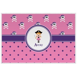 Pink Pirate Laminated Placemat w/ Name or Text