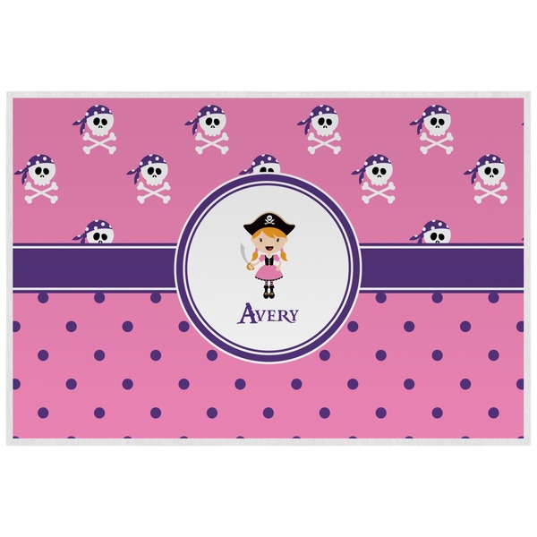 Custom Pink Pirate Laminated Placemat w/ Name or Text