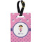 Pink Pirate Plastic Luggage Tag - Rectangular w/ Name or Text