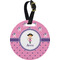 Pink Pirate Personalized Round Luggage Tag