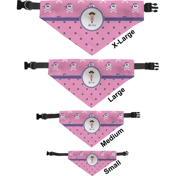 Pink Pirate Pet Bandana Sizes