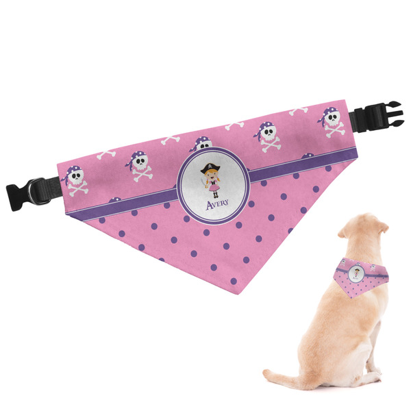 Custom Pink Pirate Dog Bandana (Personalized)