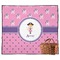 Pink Pirate Picnic Blanket - Flat - With Basket