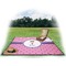 Pink Pirate Picnic Blanket - with Basket Hat and Book - in Use