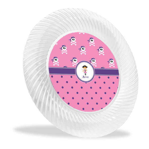Custom Pink Pirate Plastic Party Dinner Plates - 10" (Personalized)