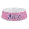 Pink Pirate Plastic Dog Bowl - Large (Personalized)
